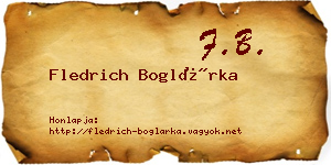Fledrich Boglárka névjegykártya